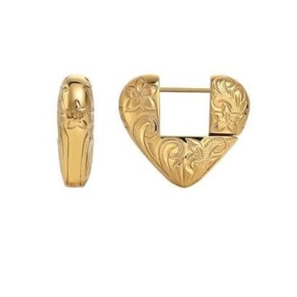 HEY HARPER Waterproof Gold Daphne Anisa Heart Earrings NEW NWT - Picture 1 of 3